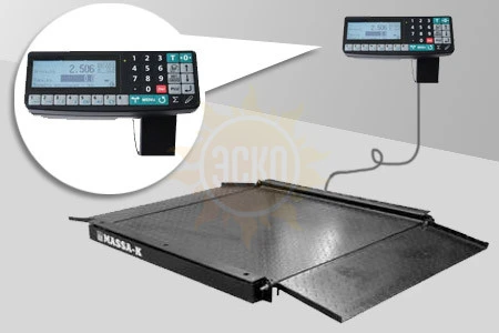 4D-LA-10/10-1000-RP с печатью этикеток - Промышленные платформенные электронные весы с пандусом с 4 датчиками