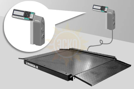 4D-LA-10/10-1000-RL с печатью этикеток - Промышленные платформенные электронные весы с пандусом с 4 датчиками