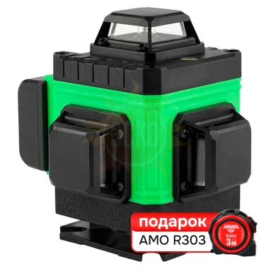 Комплект лазерного уровня AMO LN 4D-360-4 и рулетка AMO R303
