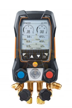 testo 557s комплект 1 в кейсе — умный цифровой манометрический коллектор и беспроводные зонды вакуума и температуры
