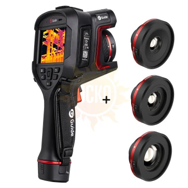 Тепловизор Guide H3 с поверкой в комплекте с широкоугольным 44° x 34° высокотемпературным и телеобъективом 15° x 11°