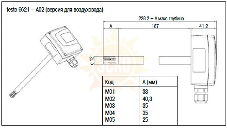 testo 6621 - трансмиттер влажности для систем кондиционирования