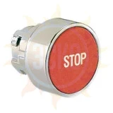 8LM2TB2134 Толкатель кнопки в металлическом корпусе, выступающий тип, без фиксации, (без крепежного основания ..AU120), цвет красный, сирмвол "O"