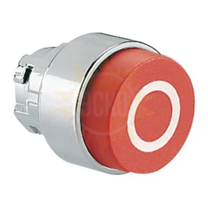 8LM2TB2104 Толкатель кнопки в металлическом корпусе, выступающий тип, без фиксации, (без крепежного основания ..AU120), цвет красный, символ "O"