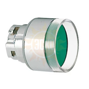 8 LM2TB303 Толкатель кнопки в металлическом корпусе, с выступающим защитным кольцом без фиксации, (без крепежного основания ..AU120), цвет зеленый