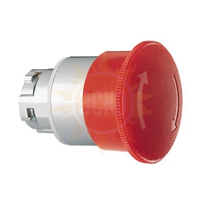 8 LM2T B6244 Толкатель грибовидной кнопки d=40 мм в металлическом корпусе, для простой остановки, с фиксацией, возврат оттягиванием, (без крепежного основания ..AU120), цвет красный