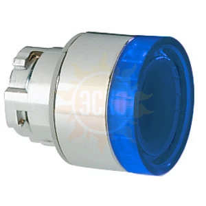 8LM2TBL106 Толкатель кнопки в металлическом корпусе, без фиксации, с возможностью установки подсветки, утапливаемый тип, видимый сбоку, (без крепежного основания ..AU120), цвет синий