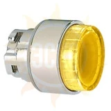 8 LM2T BL205 Толкатель кнопки в металлическом корпусе, выступающий тип, без фиксации, с возможностью установки подсветки, (без крепежного основания ..AU120), цвет желтый