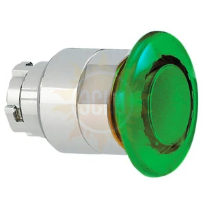 8LM2TBL6243 Толкатель грибовидной кнопки d=40 мм в металлическом корпусе, с возможностью установки подсветки, с фиксацией, возврат оттягиванием, (без крепежного основания ..AU120), цвет зеленый