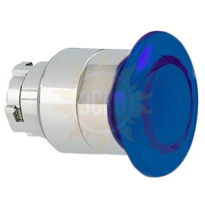8LM2TBL6246 Толкатель грибовидной кнопки d=40 мм в металлическом корпусе, с возможностью установки подсветки, с фиксацией, возврат оттягиванием, (без крепежного основания ..AU120), цвет синий