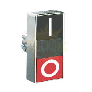 8LM2TBL7122 Толкатель двойной кнопки нажатия с возможностью установки подсветки, в металлическом корпусе, без фиксации, утапливаемые кнопки, (без крепежного основания ..AU120), Цвет кнопок: черный/красный