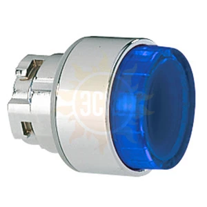 8LM2TQL206 Толкатель кнопки c фиксацией в металлическом корпусе, выступающего типа с подсветкой, (без крепежного основания ..AU120) цвет синий