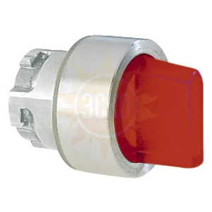 8LM2TSL1334 Переключатель с подсветкой, в металлическом корпусе с короткой ручкой (без крепежного основания ..AU120), 3 положения: слева - с фиксацией, справа без фиксации 1-0<2, цвет Красный