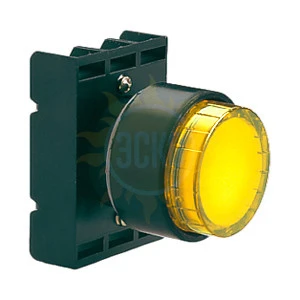 8 LP2T BL105 Толкатель кнопки пластиковый с возможностью подсветки, утапливаемый тип, видимый сбоку, без фиксации, (в комплекте с крепежным основанием ....AU120), цвет желтый