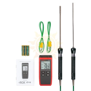 RGK CT-12+TR-10A+TR-10W — контактный термометр с зондом температуры воздуха и погружным зондом температуры
