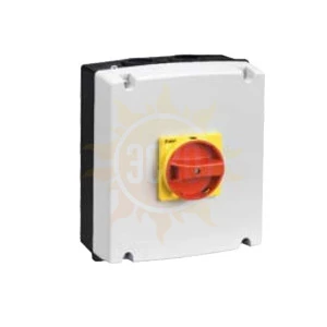 GAZ063SAT4 Выключатель-разъединитель четырехполюсный, 63А, корпус IEC/EN IP65, желто-красная рукоятка
