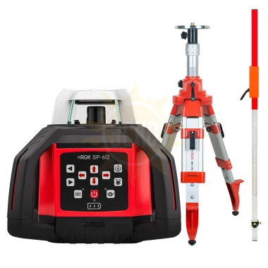 Комплект: ротационный нивелир RGK SP-612 с калибровкой + штатив RGK SH-170 рейка RGK LR-2