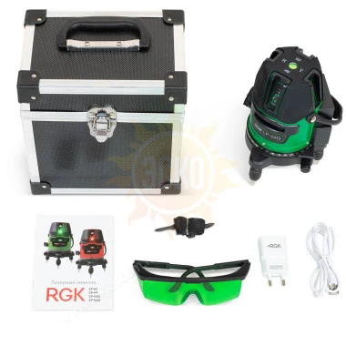 Комплект лазерного уровня RGK LP-64G и рулетка AMO R303