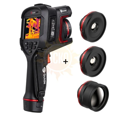 Тепловизор Guide H3 в комплекте с широкоугольным 44° x 34° высокотемпературным и телеобъективом 7° x 5°