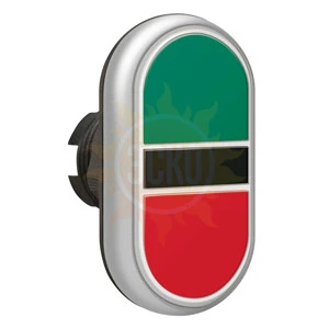 LPCB7113 Двойная кнопка нажатия, 2 плоских кнопки с пружинным возвратом, цвет зеленый/красный