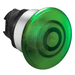 LPCBL6143 Толкатель грибовидной кнопки d=40 мм в пластиковом корпусе, с возможностью установки подсветки, без фиксации, (без крепежного основания ..AU120), цвет зеленый
