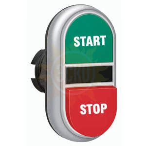 LPCBL7233 Двойная кнопка нажатия с белой подстветкой, цвет зеленый/красный, символ START-STOP