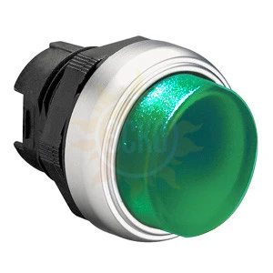 LPCQL203 Толкатель кнопки c фиксацией, с подсветкой, выступающего типа, пластиковый (без крепежного основания ..AU120) цвет зеленый