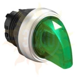 LPCSL1313 Переключатель с подсветкой, пластиковый с короткой ручкой (без крепежного основания ..AU120), 3 положения без фиксации 1>0<2, цвет зеленый