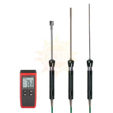 RGK CT-12+TR-10A+TR-10S+TR-10W — контактный термометр с зондом температуры воздуха, поверхностным зондом и погружным зондом температуры