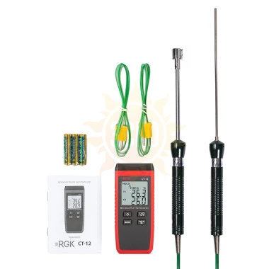 RGK CT-12+TR-10W+TR-10S — контактный термометр с погружным зондом температуры и поверхностным зондом с поверкой