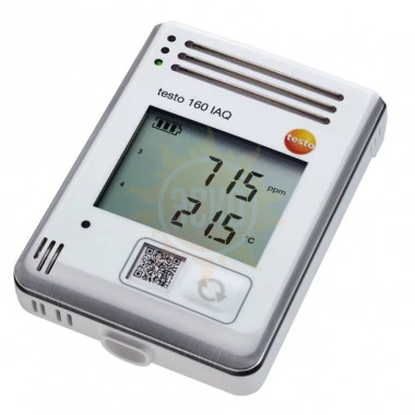 testo 160 IAQ — WiFi-логгер данных c дисплеем и встроенными сенсорами температуры, влажности, СО₂ и абсолютного давления для мониторинга качества воздуха в помещении