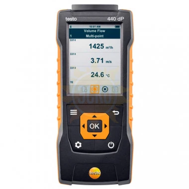 testo 440dp - прибор для измерения скорости воздуха и оценки качества воздуха в помещении со встроенным сенсором дифференциального давления