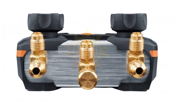 testo 557s комплект 2 в кейсе с шлангами — умный цифровой манометрический коллектор, смарт-зонды вакуума и температуры и набор из четырёх заправочных шлангов