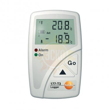 Testo 177-T3 - 3-х канальный логгер данных температуры с внутренним сенсором и разъемами для 2-х внешних сенсоров