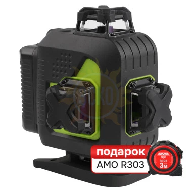 Комплект лазерного уровня RGK PR-4D Green и рулетка AMO R303