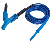 SONEL Провод измерительный 1,8м с разъемом "банан" и зажимом "Крокодил" 15кВ голубой