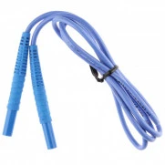 Провод измерительный 1,2м с разъемами "банан" голубой