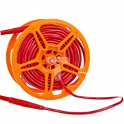 Провод измерительный 20м на катушке с разъёмами "банан" красный