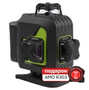 Лазерный уровень Комплект лазерного уровня RGK PR-4D Green и рулетка AMO R303