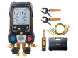 testo 557s комплект 2 в кейсе с шлангами — умный цифровой манометрический коллектор, смарт-зонды вакуума и температуры и набор из четырёх заправочных шлангов