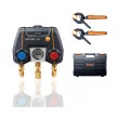 testo 550i комплект 1 в кейсе — цифровой манометрический коллектор, управляемый через приложение, с беспроводными зондами-зажимами для труб (NTC)